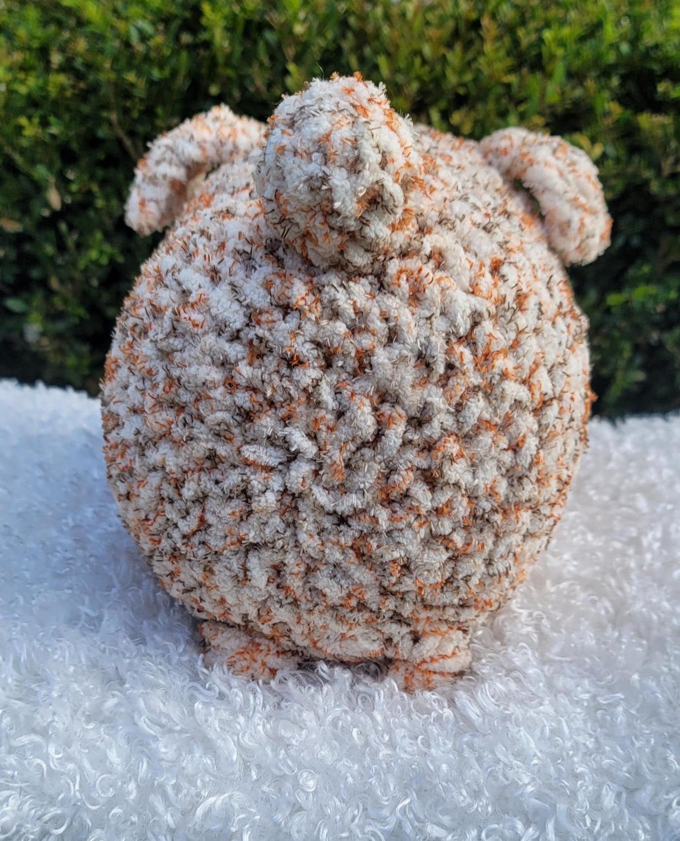 Adorable White, Brown & Orange Dog Plushie with a Sweet Smile