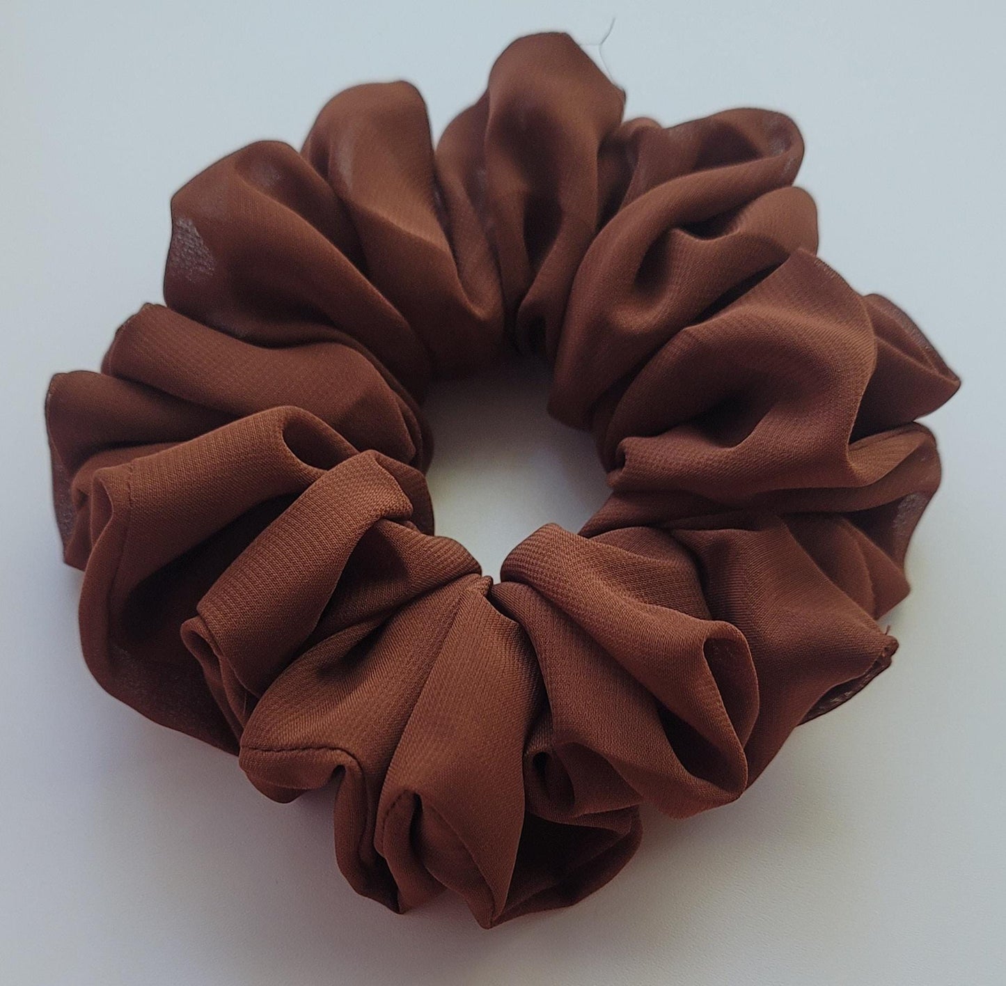 Red and Brown Handmade Scrunchies | One Size Fits All Hair Ties | Soft Fabric Hair Accessories for Women
