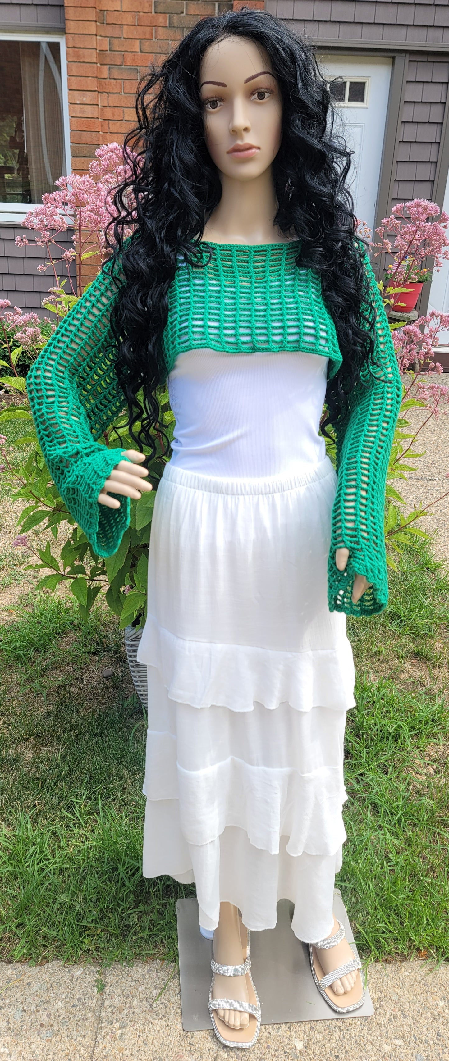 Top de crochet verde "Hooked on Green"