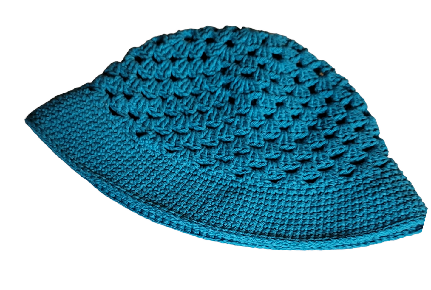 Acogedor gorro de crochet color verde azulado: ¡suave, elegante y lleno de color!