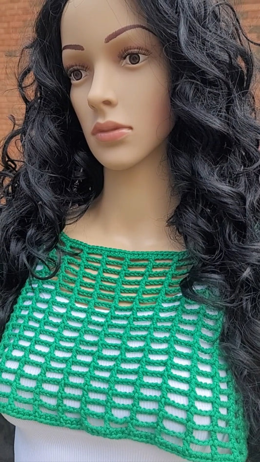 Top de crochet verde "Hooked on Green"
