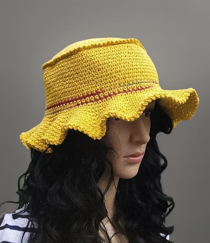 Handmade Crochet Bucket Hat in multiple vibrant colors