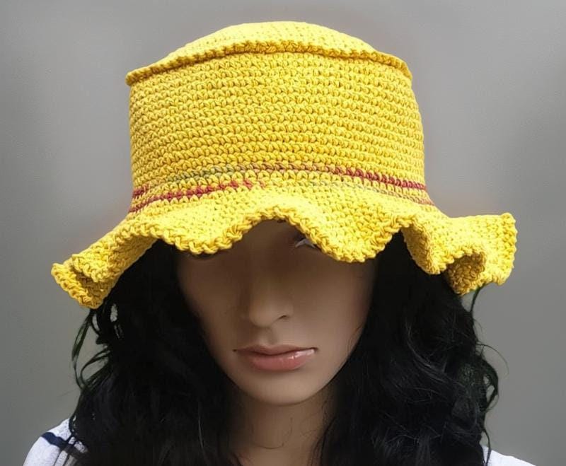 Handmade Crochet Bucket Hat in multiple vibrant colors