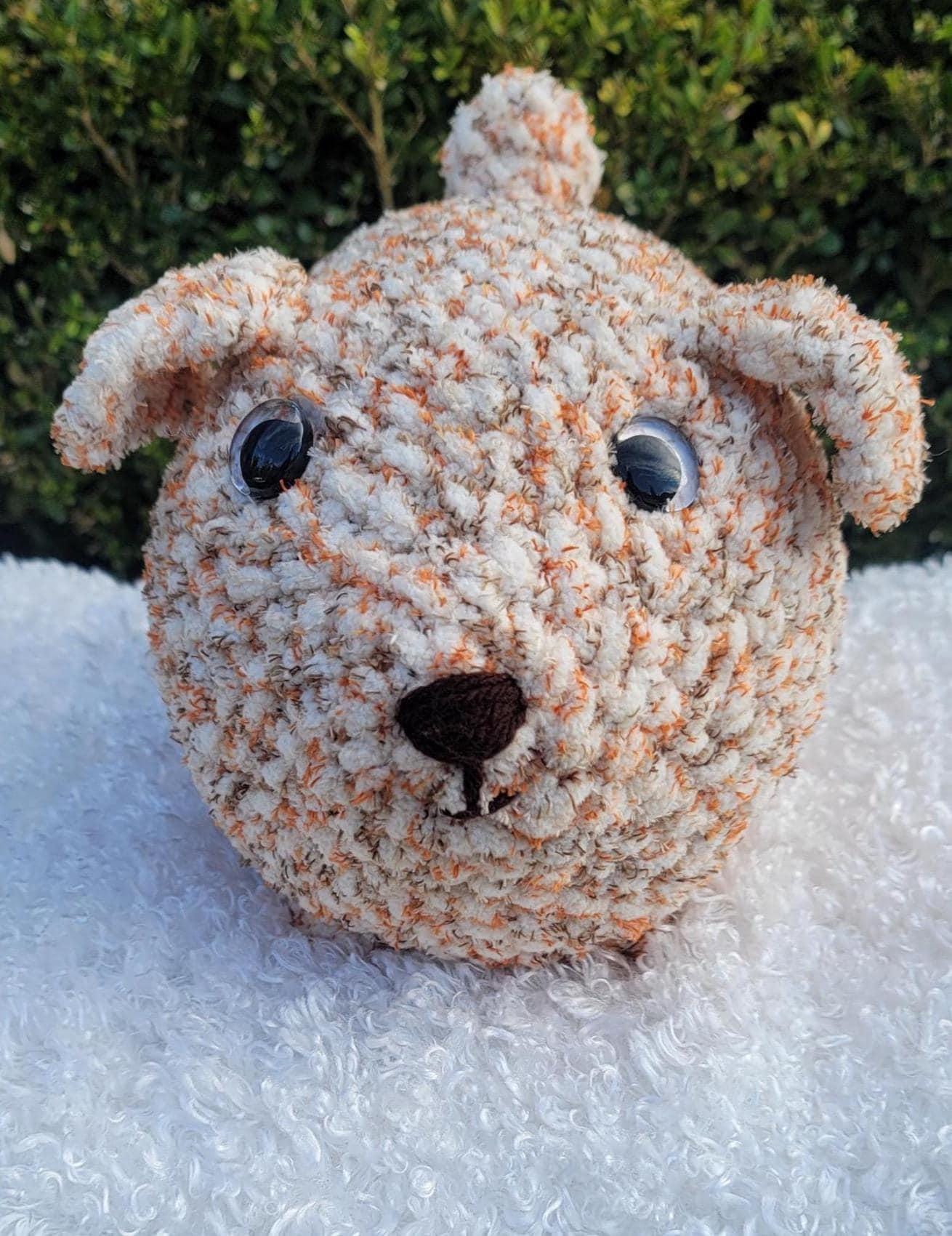 Adorable White, Brown & Orange Dog Plushie with a Sweet Smile