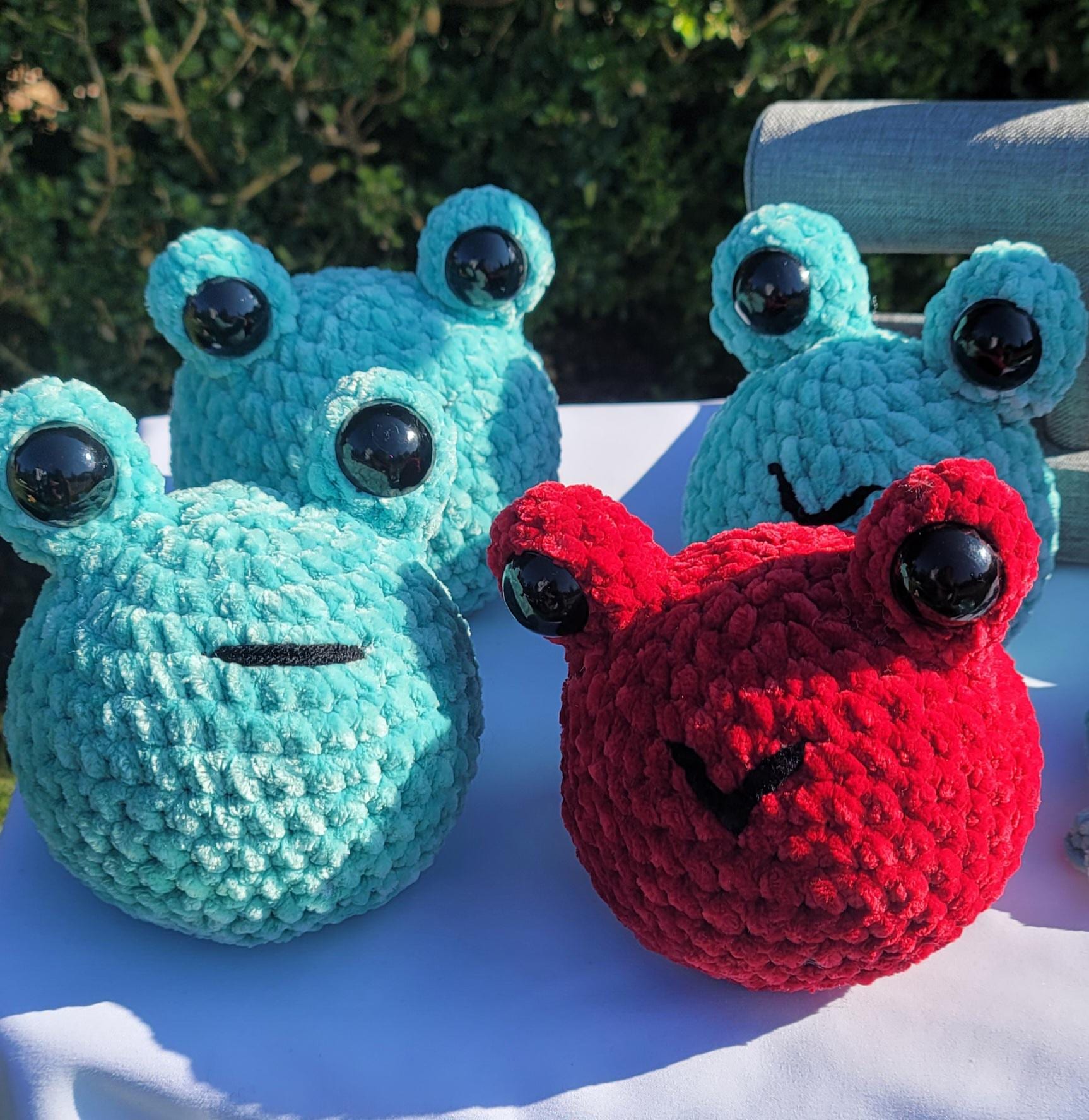 Crochet Frog Plushie and Mystical Eyed Green Froggie
