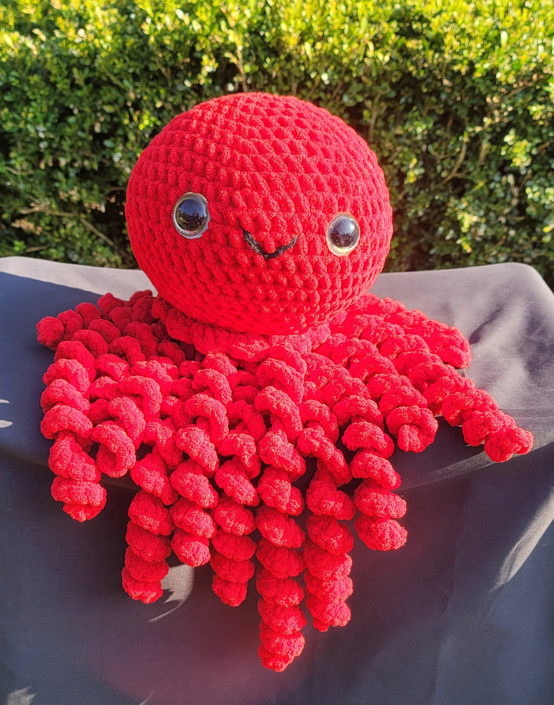 Handmade Red Crochet Jellyfish: Amigurumi Sea Creature