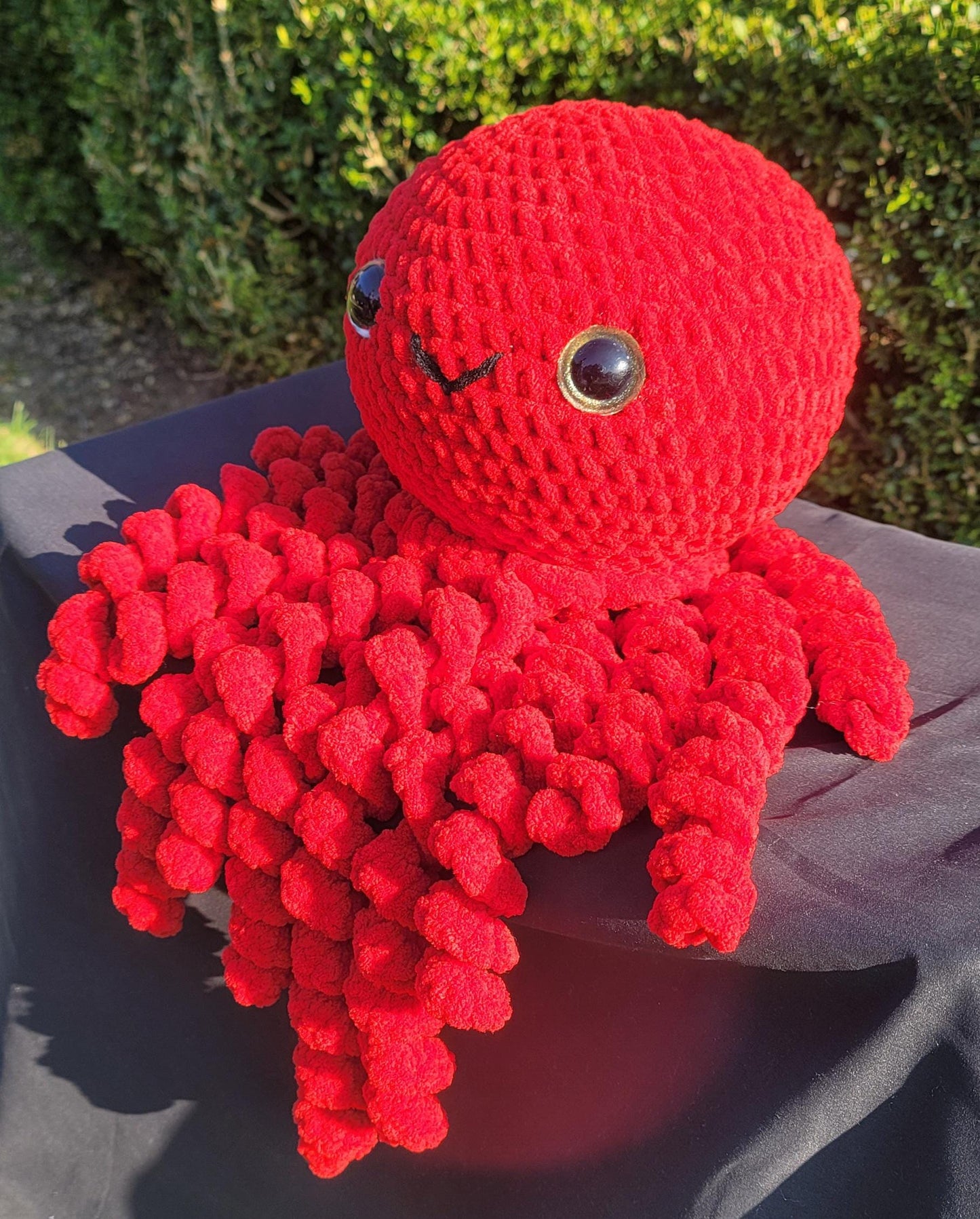 Handmade Red Crochet Jellyfish: Amigurumi Sea Creature