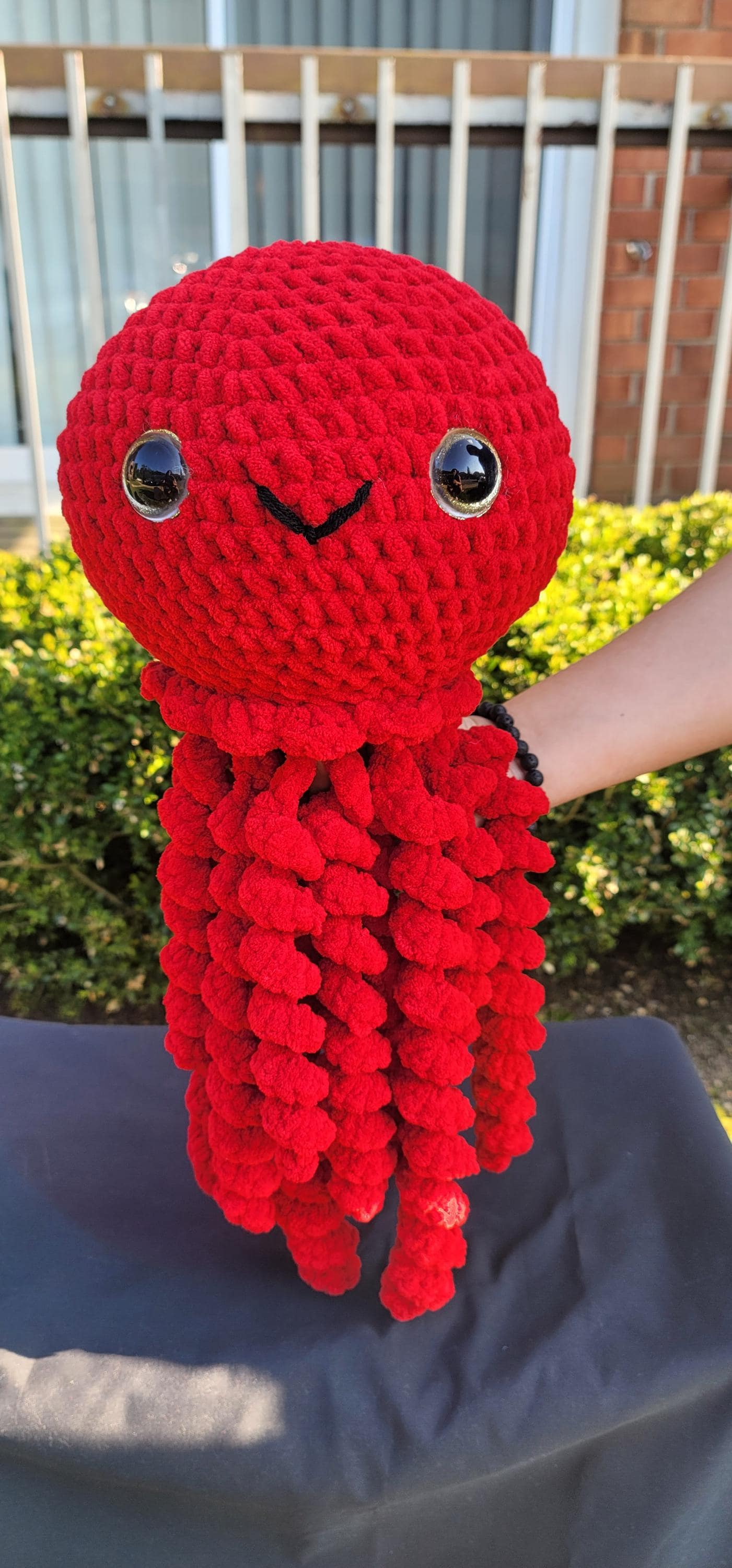 Handmade Red Crochet Jellyfish: Amigurumi Sea Creature