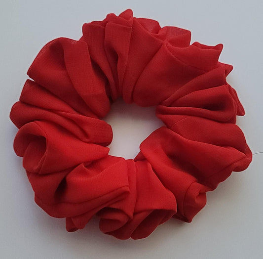 Red and Brown Handmade Scrunchies | One Size Fits All Hair Ties | Soft Fabric Hair Accessories for Women