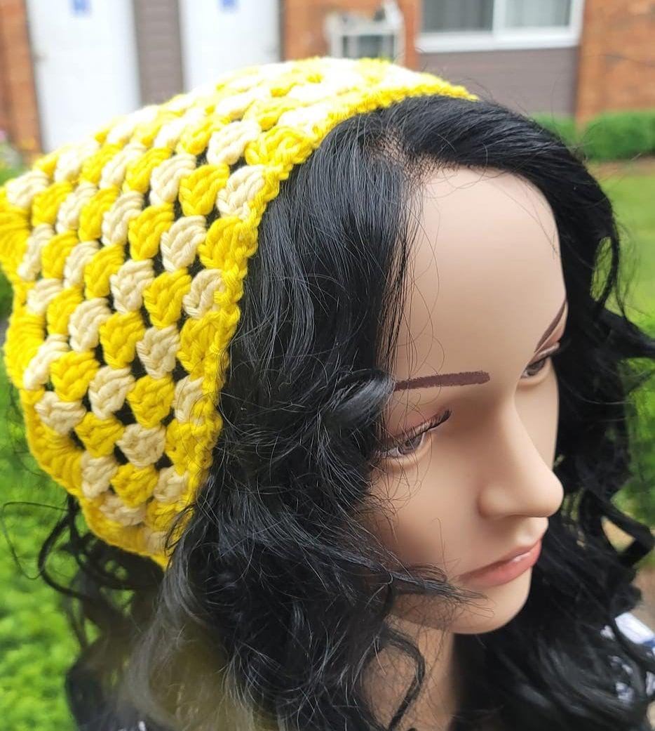 Handmade Crochet Bandanas in many colors, Colorful Head Wraps