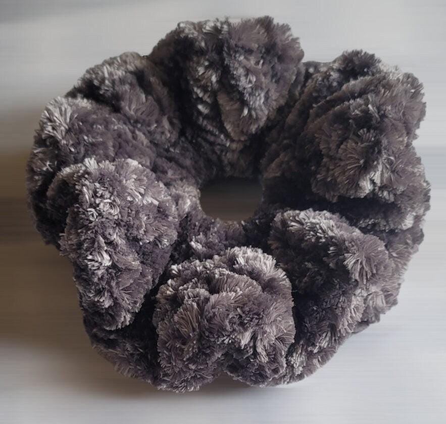 Handmade Silver Scrunchie: Shimmering Hair Tie, Elegant Accessory
