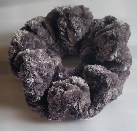Handmade Silver Scrunchie: Shimmering Hair Tie, Elegant Accessory