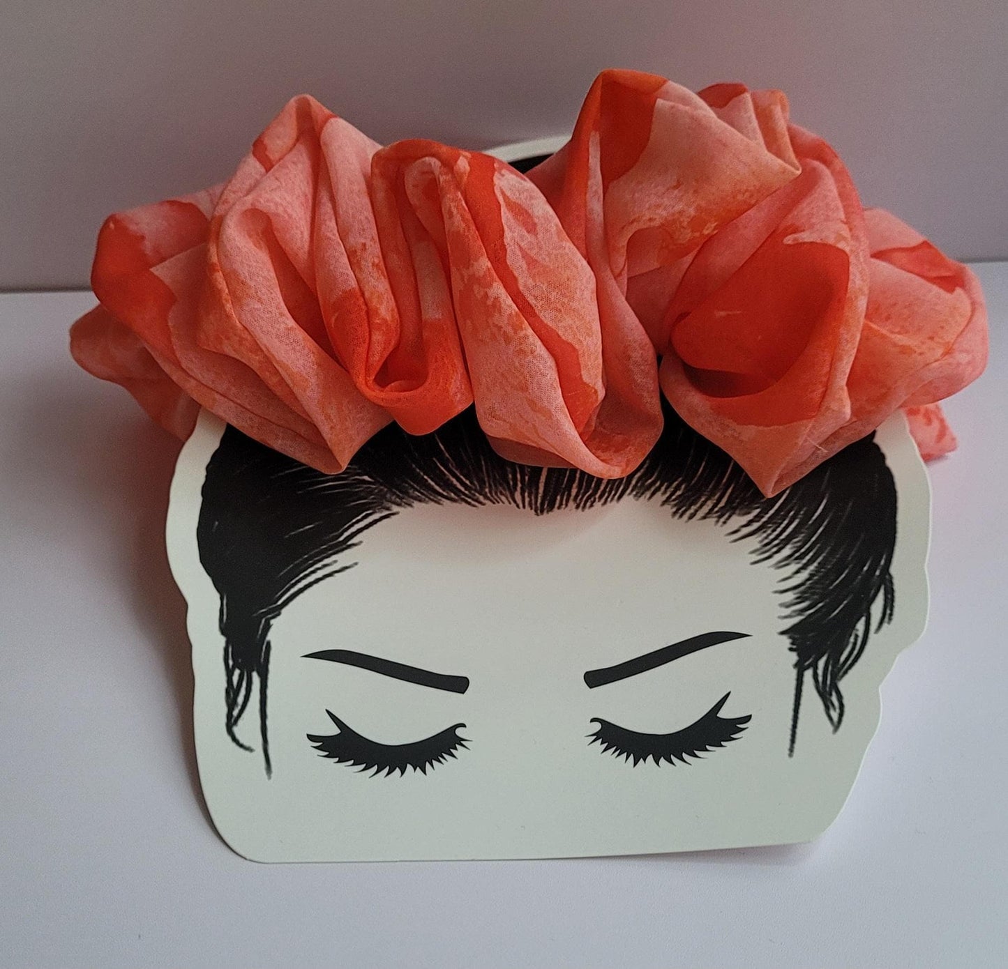Satin Scrunchie: Orange, White Ladybug or Butterfly Hair Tie