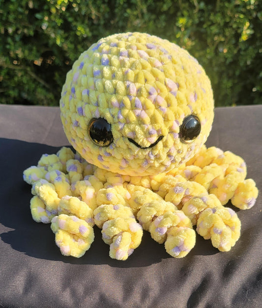 Crochet Octopus Plushie: Handmade Amigurumi Toy - Yellow, Purple, Pink