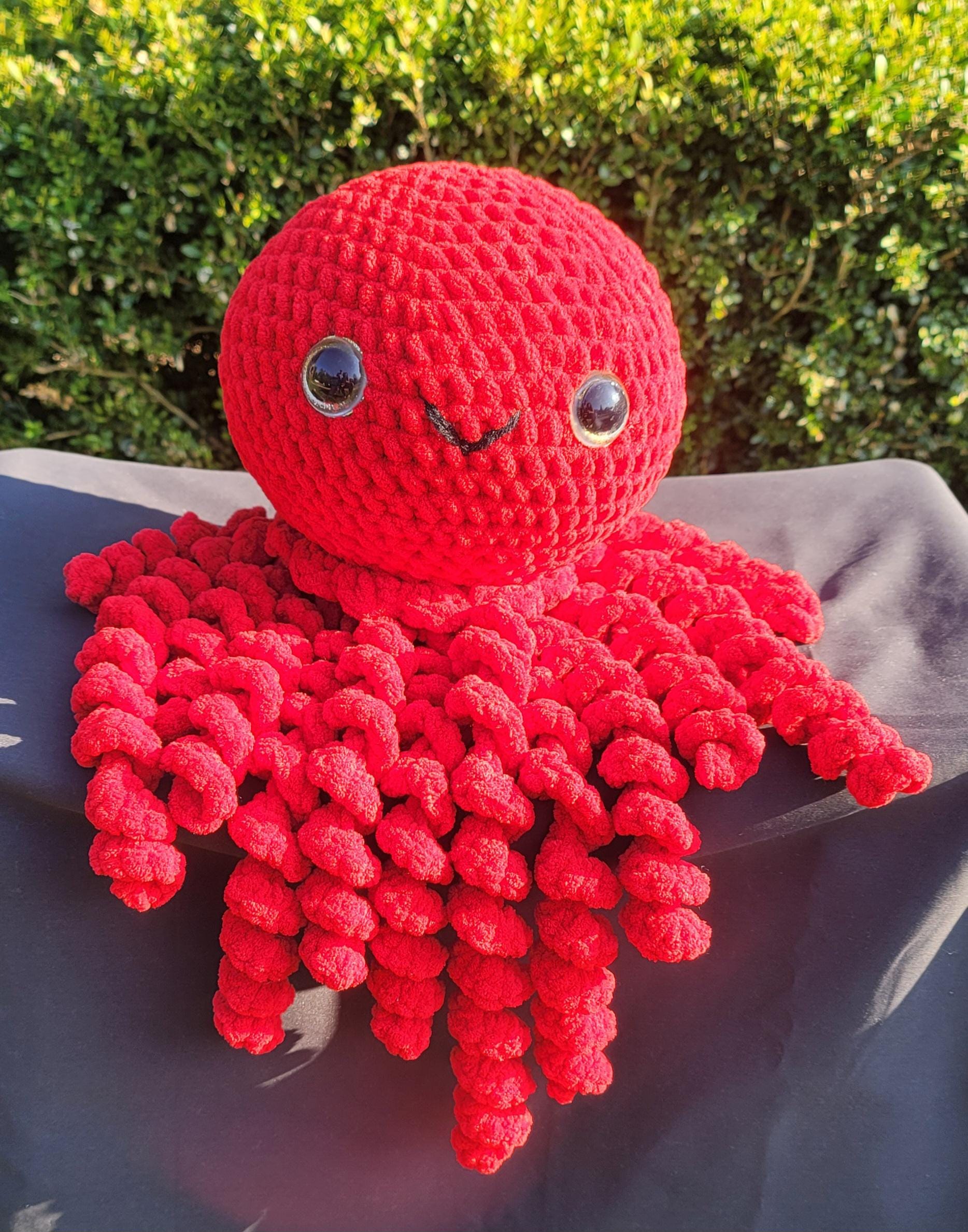 Handmade Red Crochet Jellyfish: Amigurumi Sea Creature