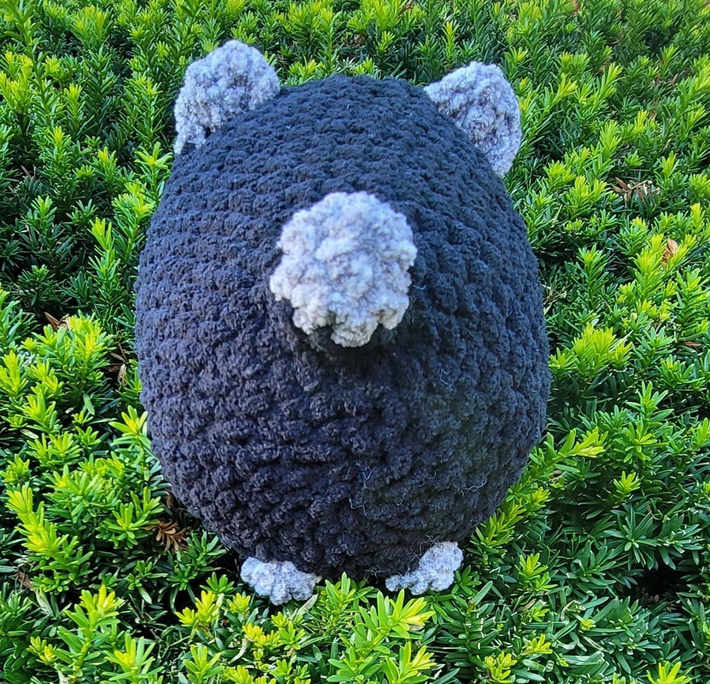 Crochet Black and Gray Dog, Handmade Amigurumi Dog, Stuffed Animal Plushie