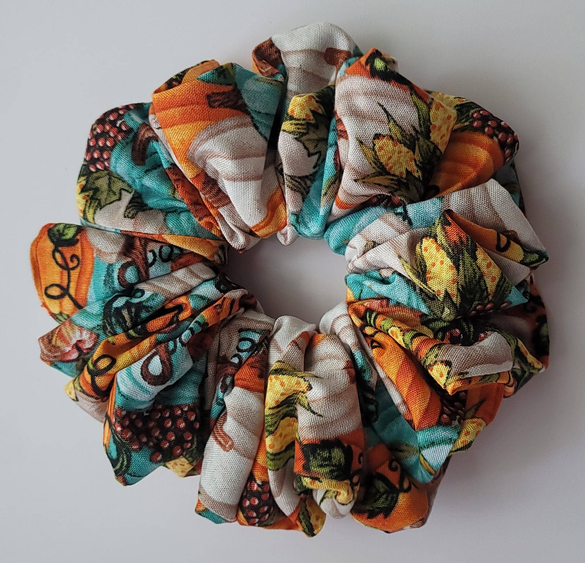 Handmade Halloween Scrunchies: Spooky Autumn Patchwork Hair Ties