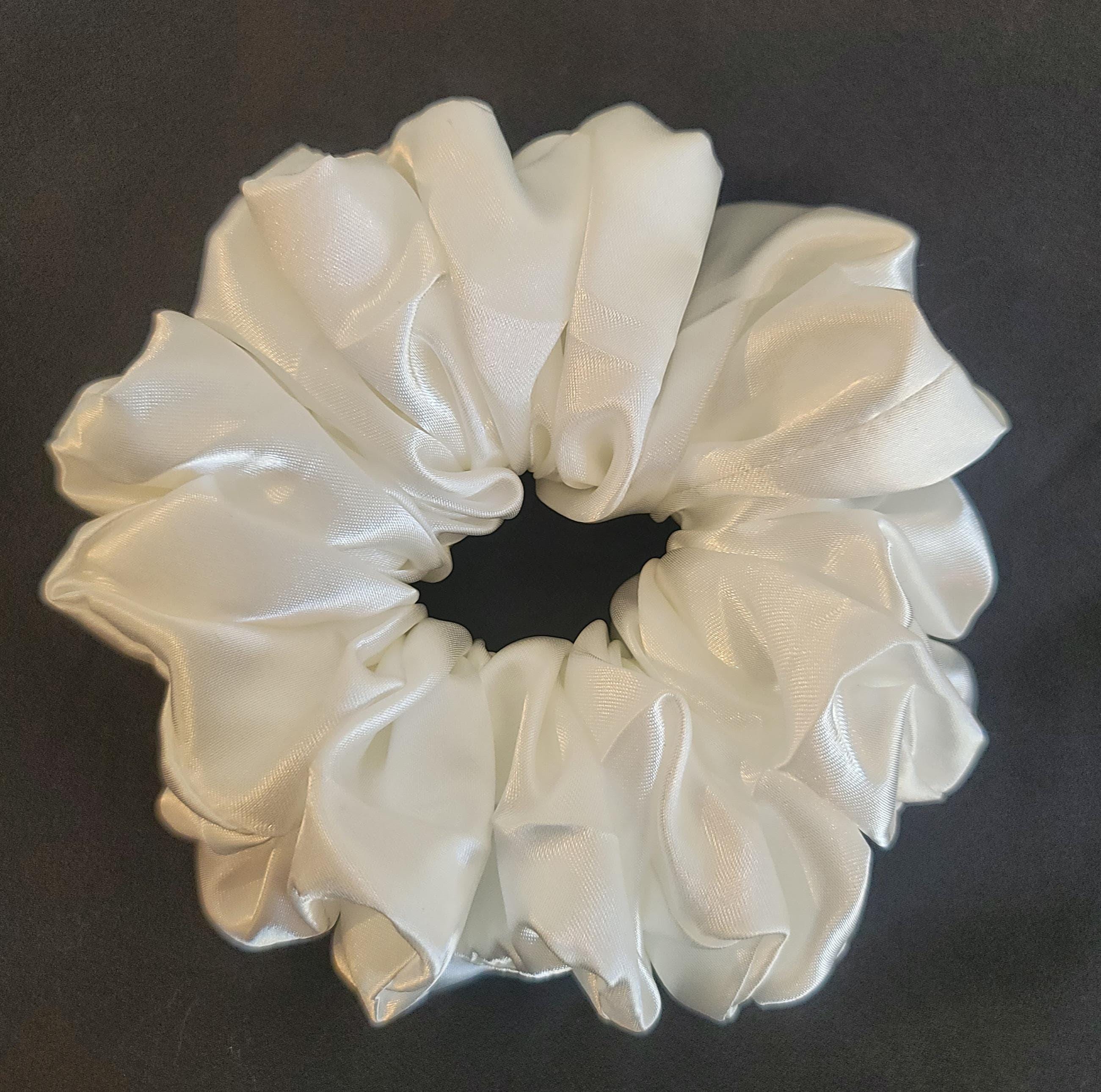 Sewn Scrunchies - Black, White, Gray, Red Satin, and Hunter Green