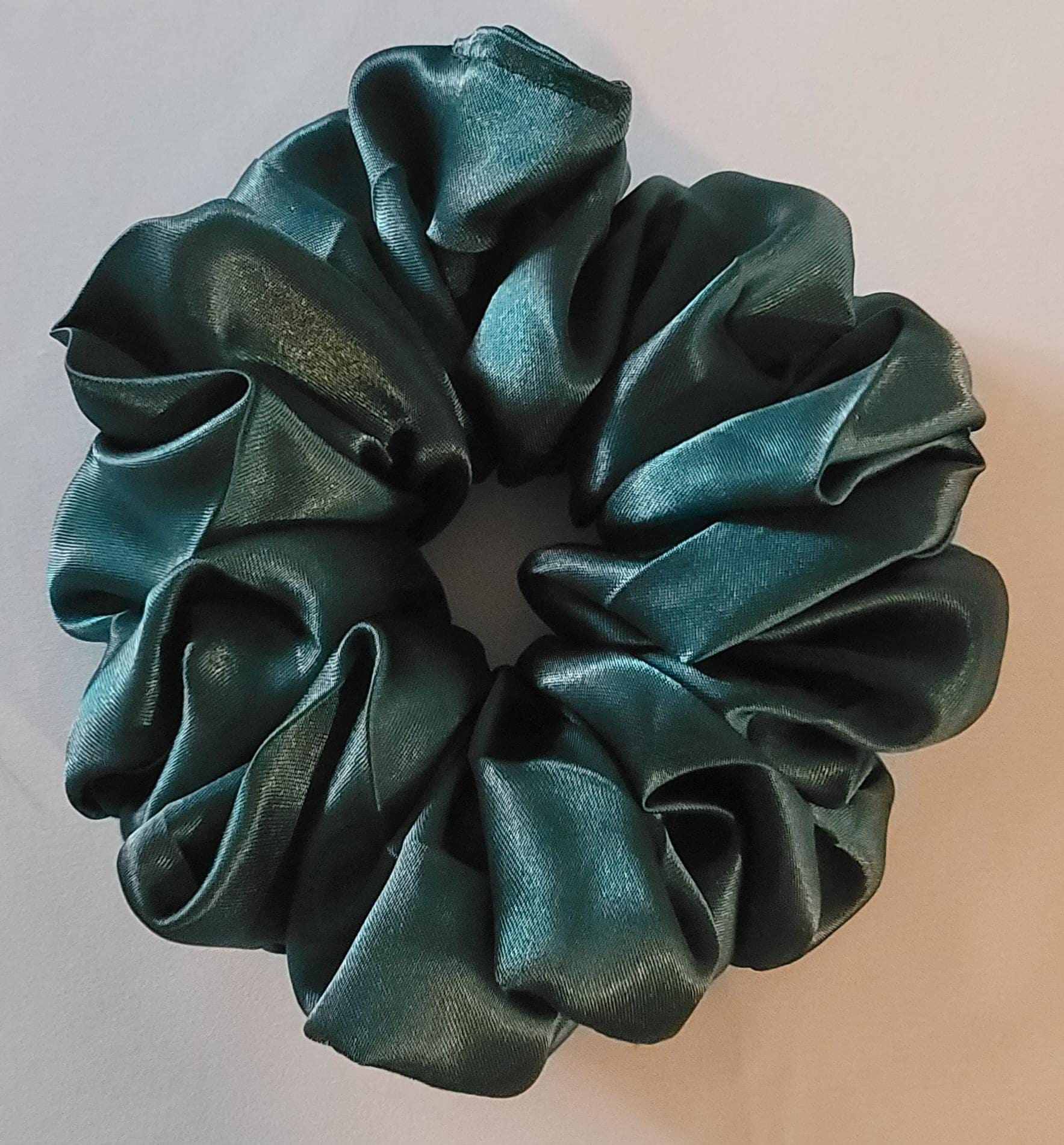 Sewn Scrunchies - Black, White, Gray, Red Satin, and Hunter Green