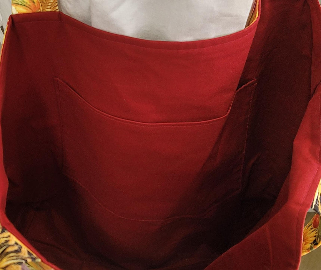 Thanksgiving Tote Bag with Pumpkins and Yellow Sunflowers. Green Tote Bag with Foxes, Hedgehogs, and White Birds