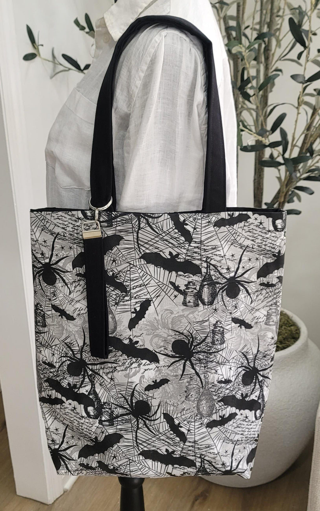 Nightmare Before Christmas & Halloween Tote Bags with Scrunchie Charms