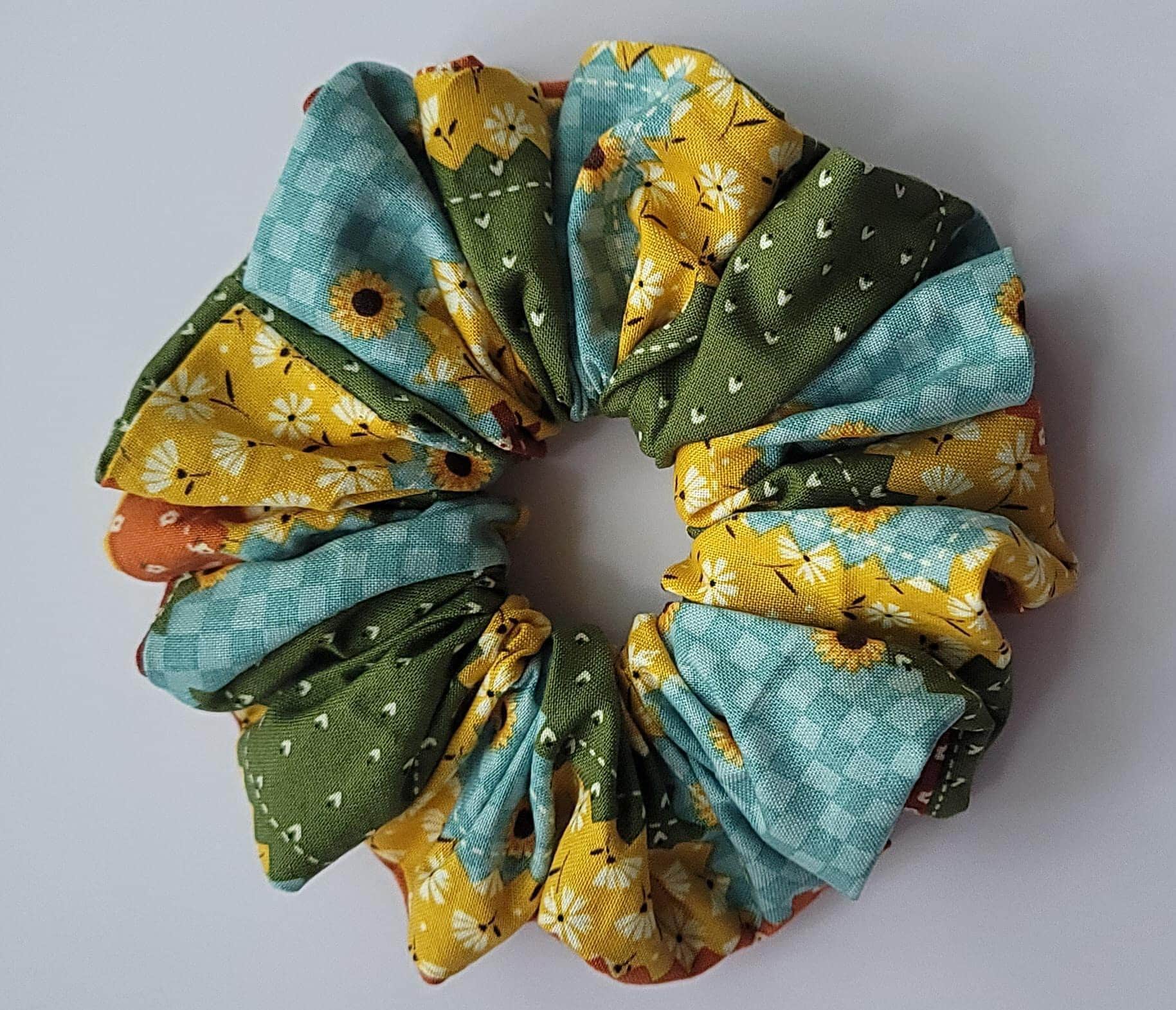 Handmade Halloween Scrunchies: Spooky Autumn Patchwork Hair Ties