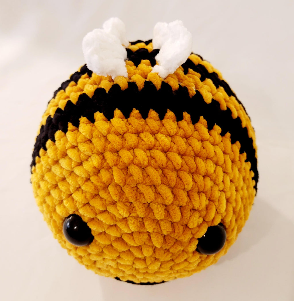 Yellow and Black Bee with Small White Wings