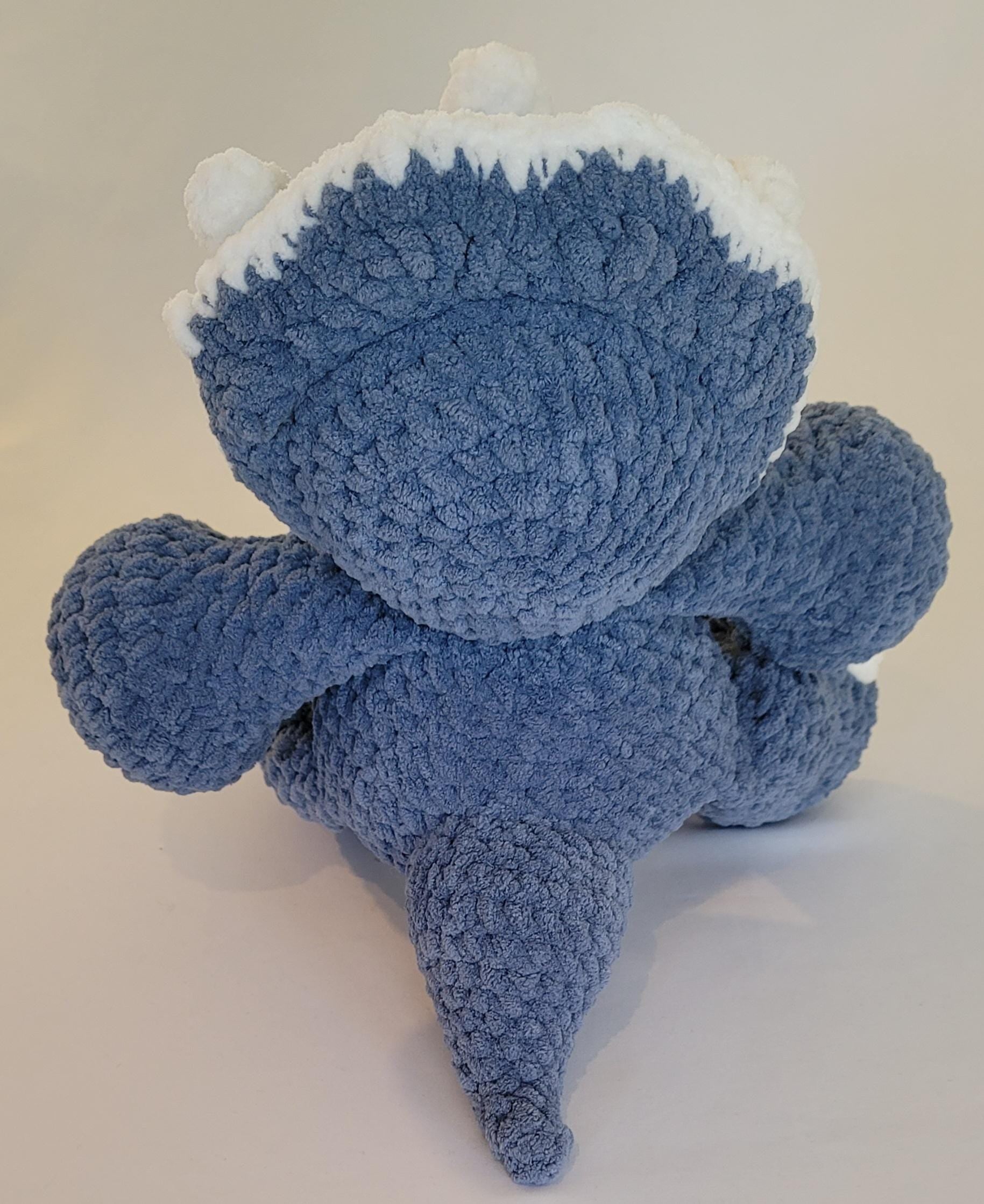 Blue and White Triceratops