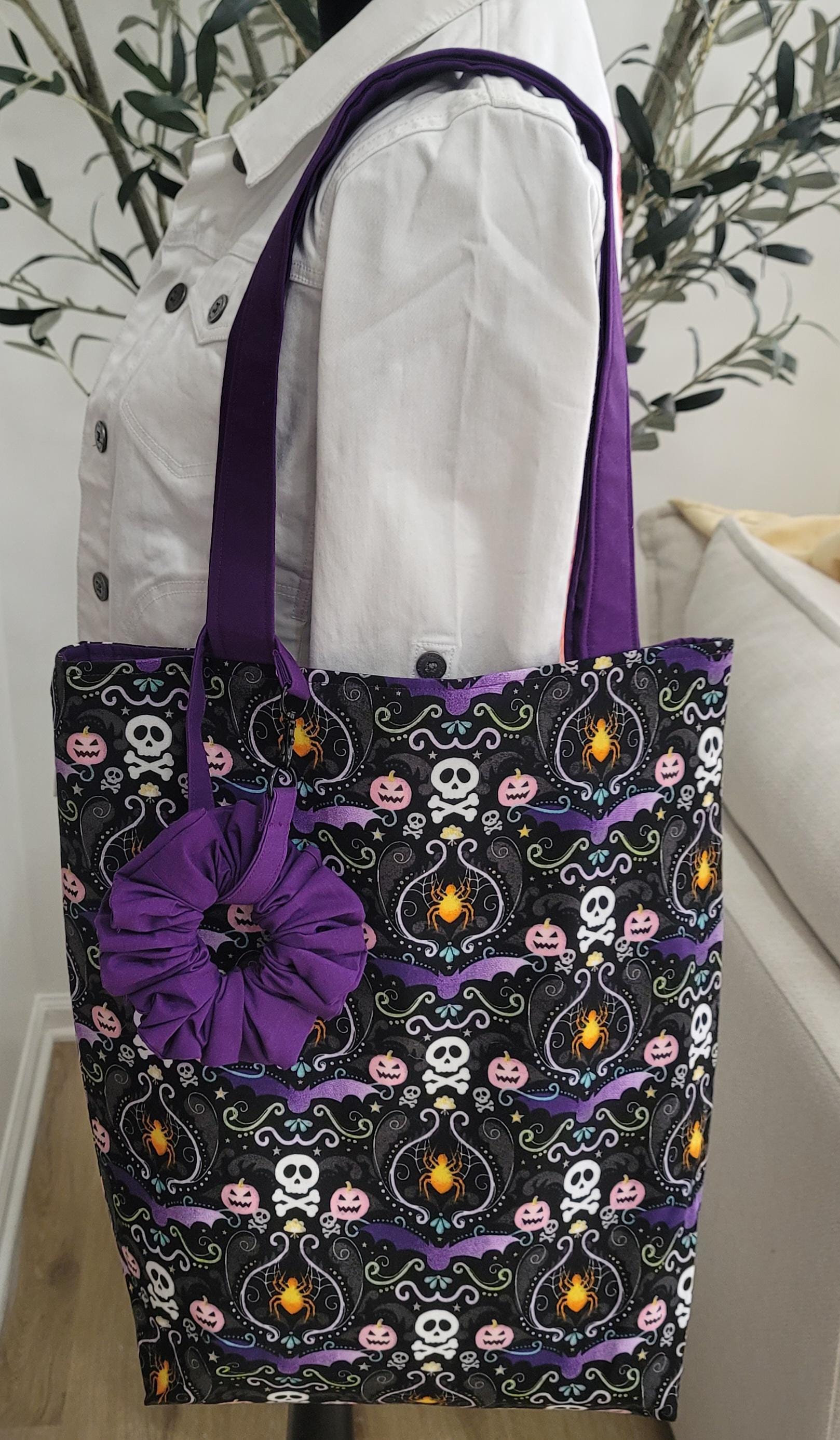 Nightmare Before Christmas & Halloween Tote Bags with Scrunchie Charms