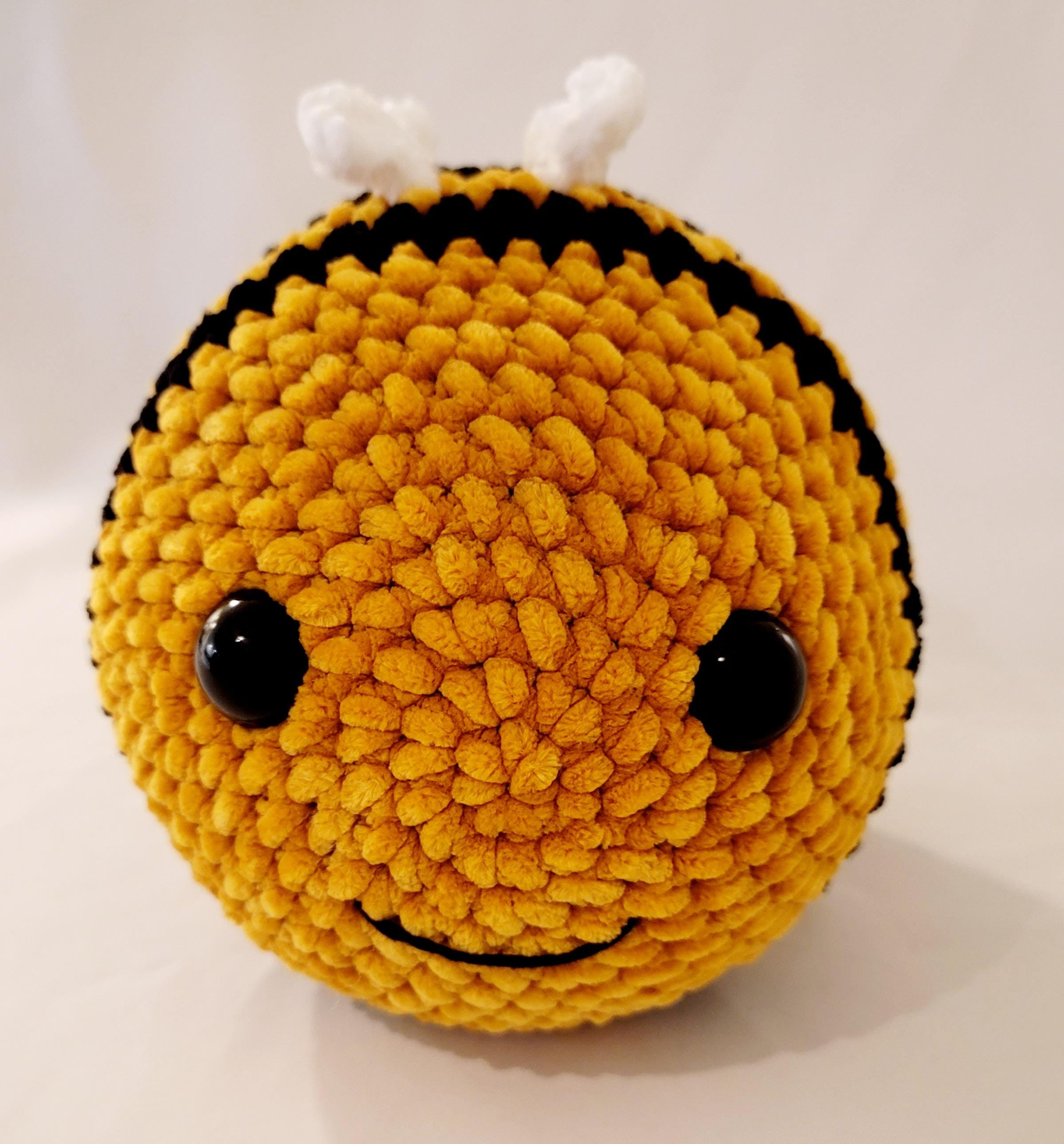 Yellow and Black Bee with Small White Wings