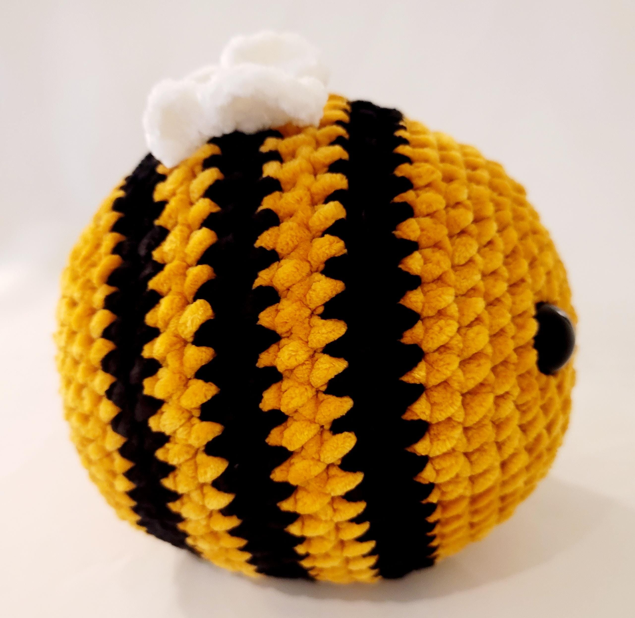 Yellow and Black Bee with Small White Wings