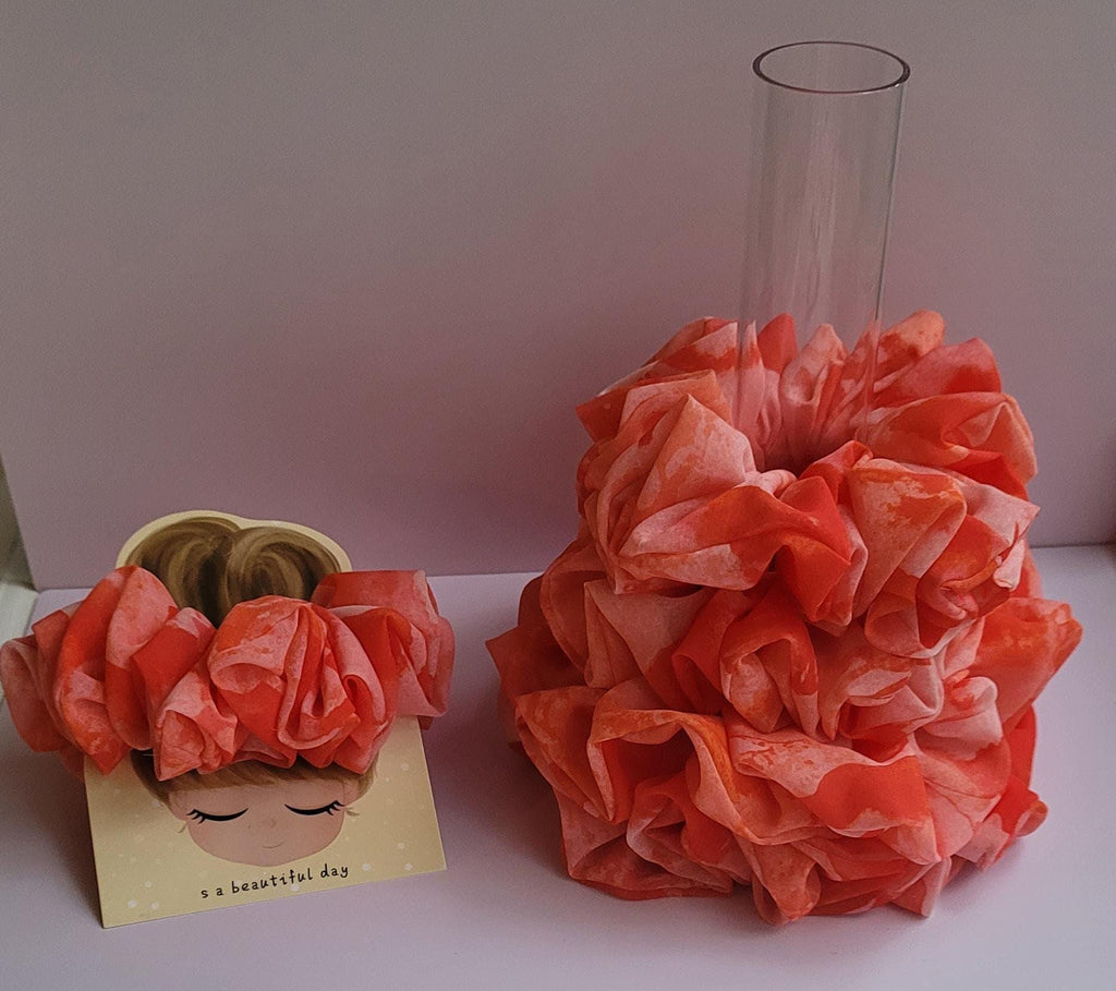 Sewn Scrunchies: Orange, White Ladybug, and White with Butterflies