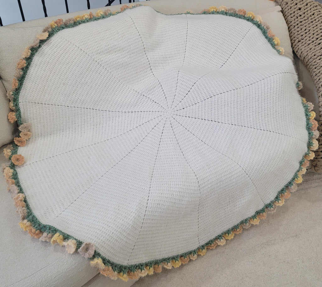Beige & Honey-Colored Lily Bouquet Blanket