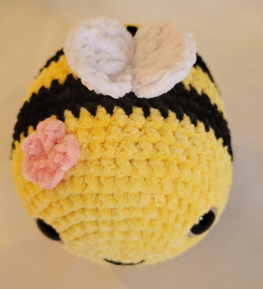 Yellow and Black Bee with Small White Wings