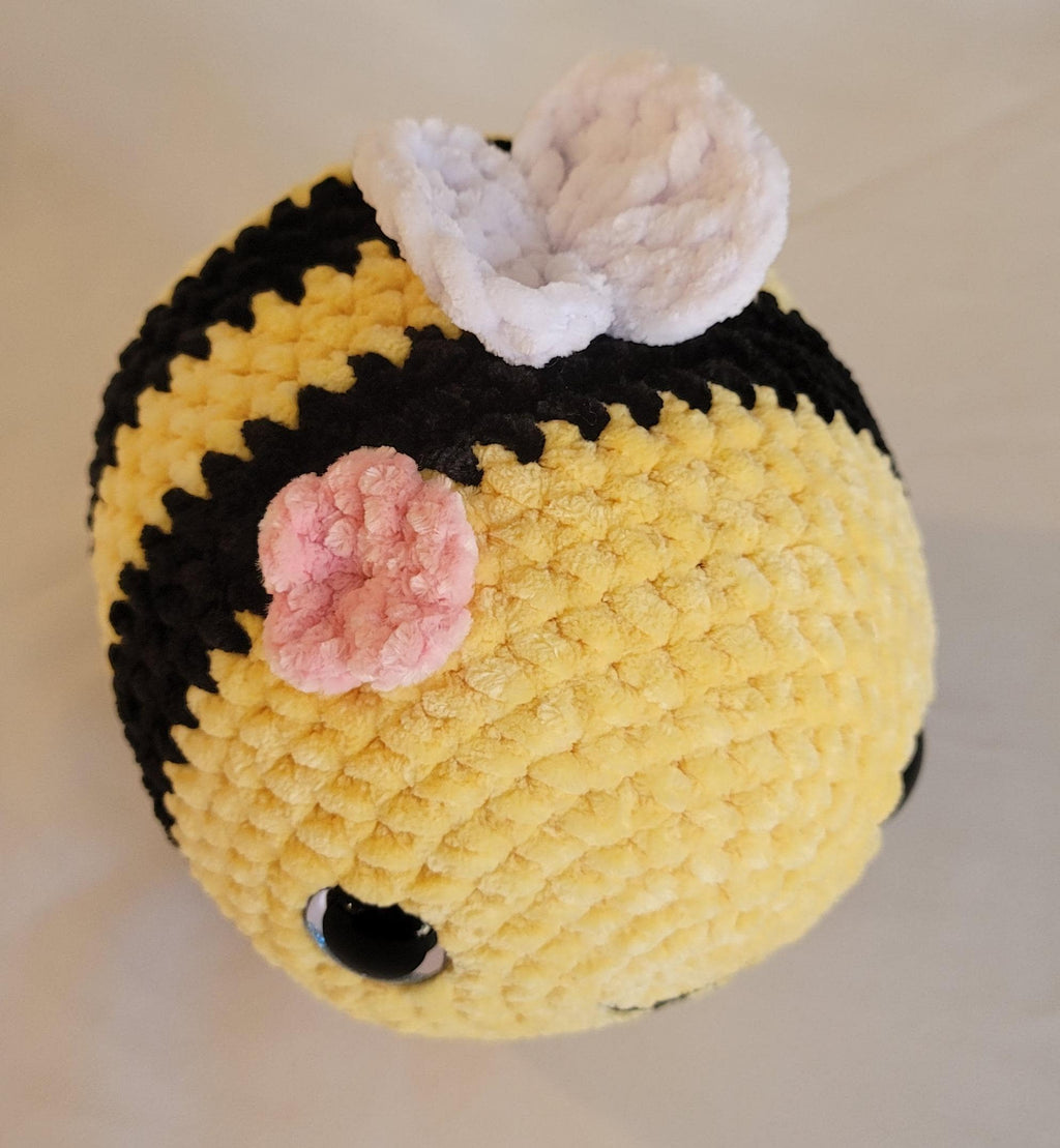 Yellow and Black Bee with Small White Wings