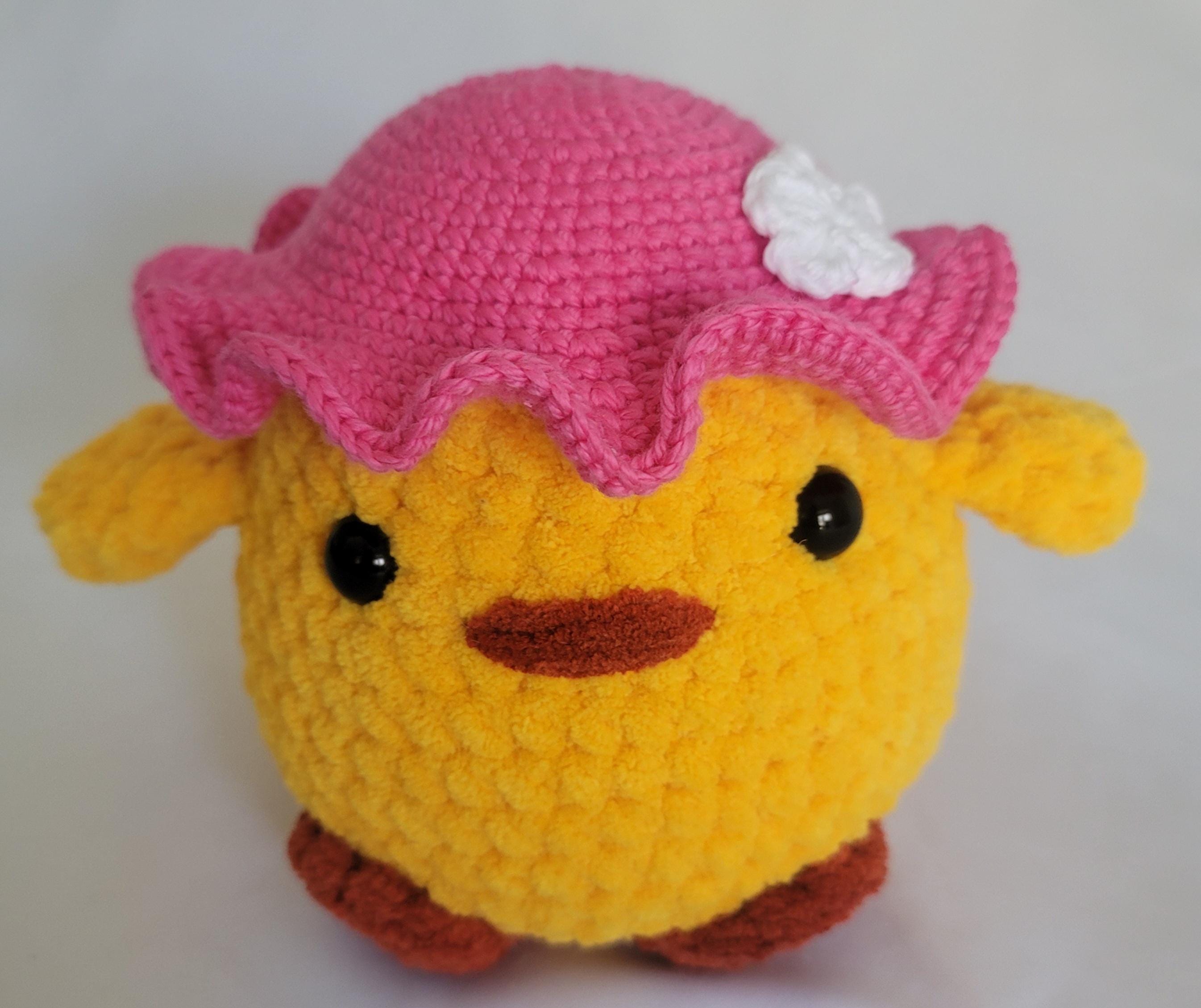 Yellow Chubby Chicken with Fuchsia Colored Hat
