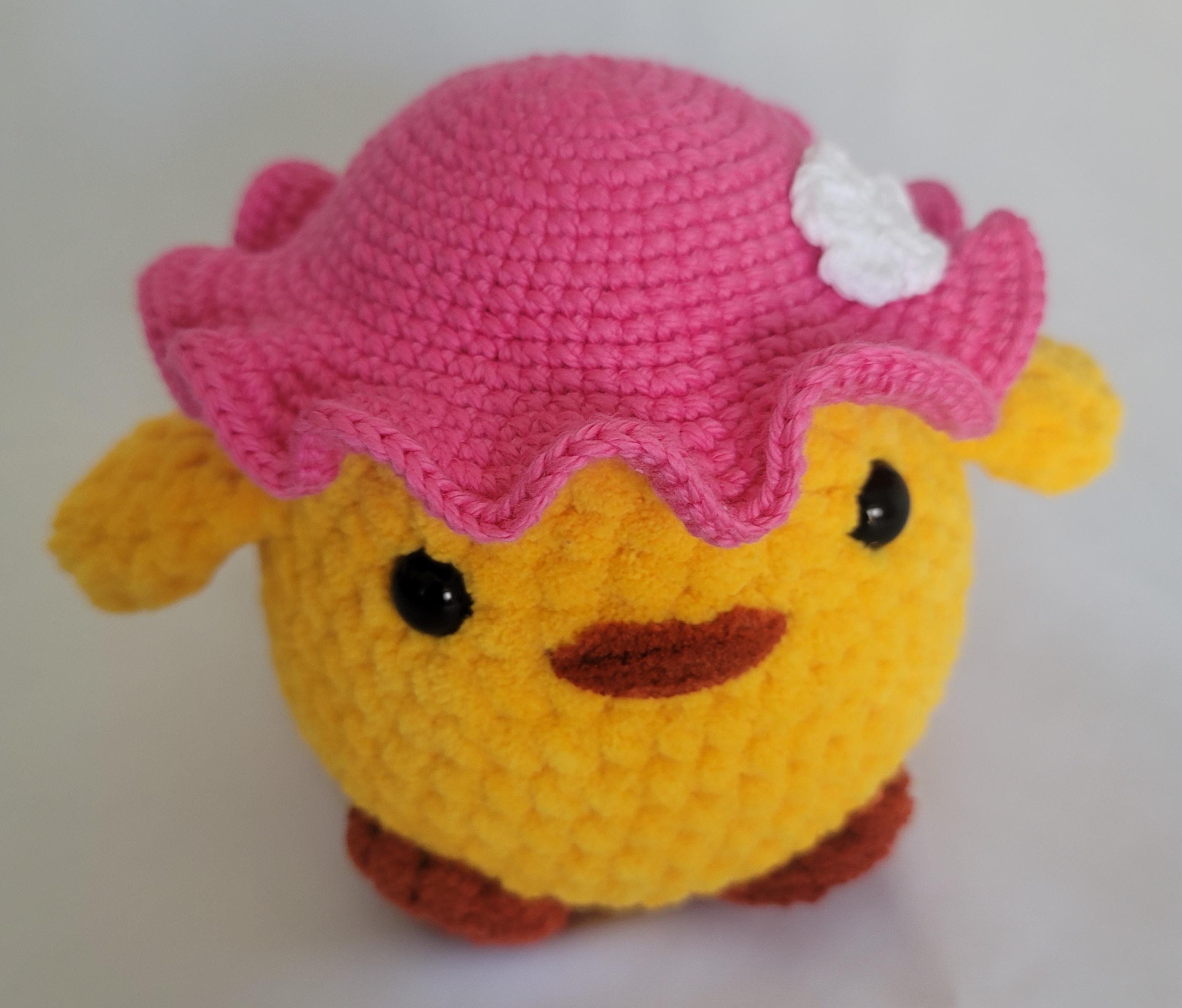 Yellow Chubby Chicken with Fuchsia Colored Hat