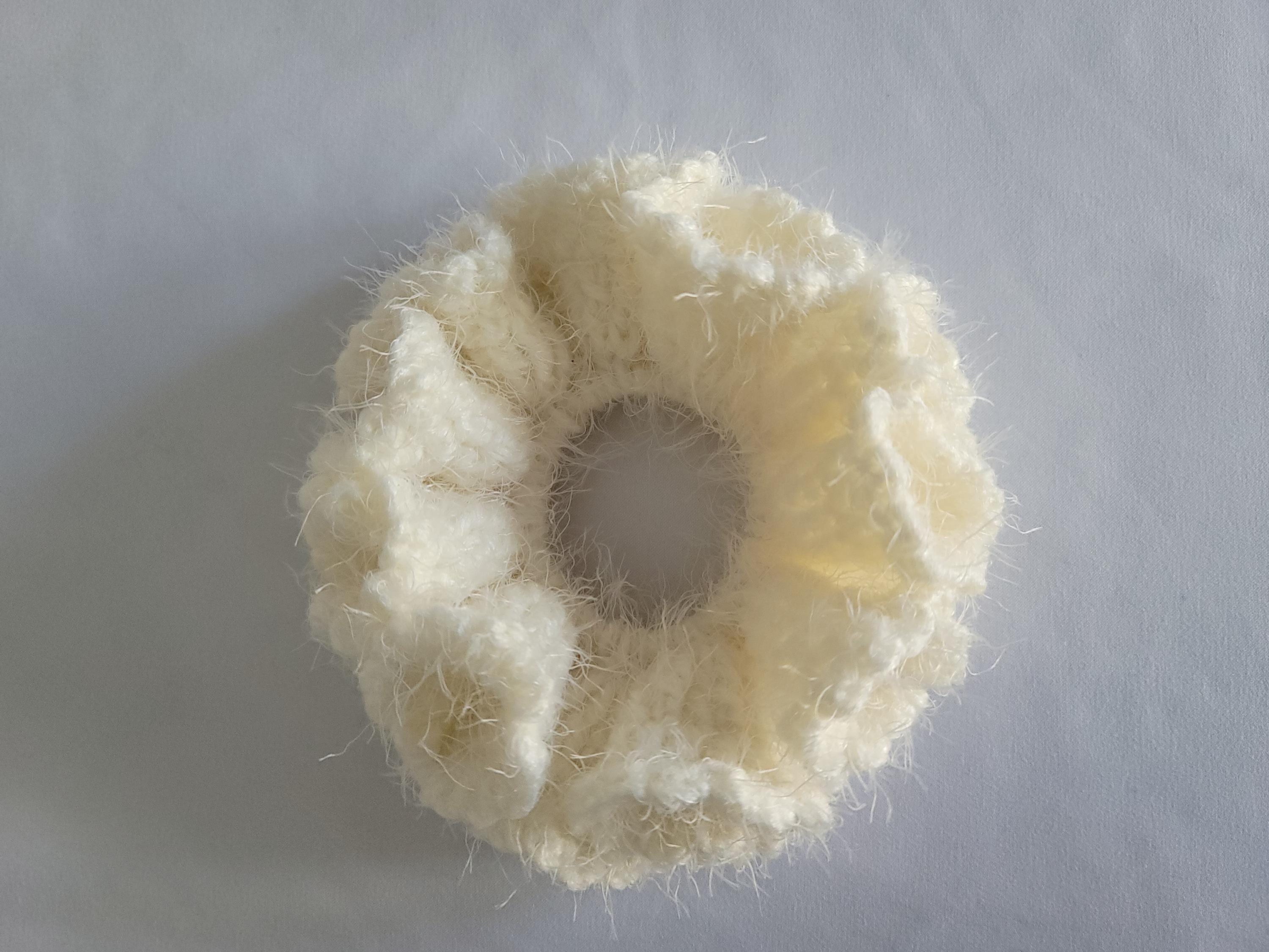 Crochet Scrunchie - Elegant Silver