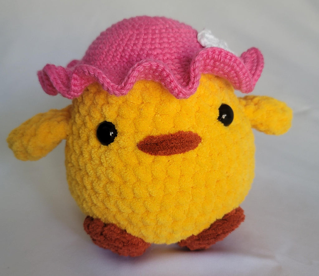 Yellow Chubby Chicken with Fuchsia Colored Hat