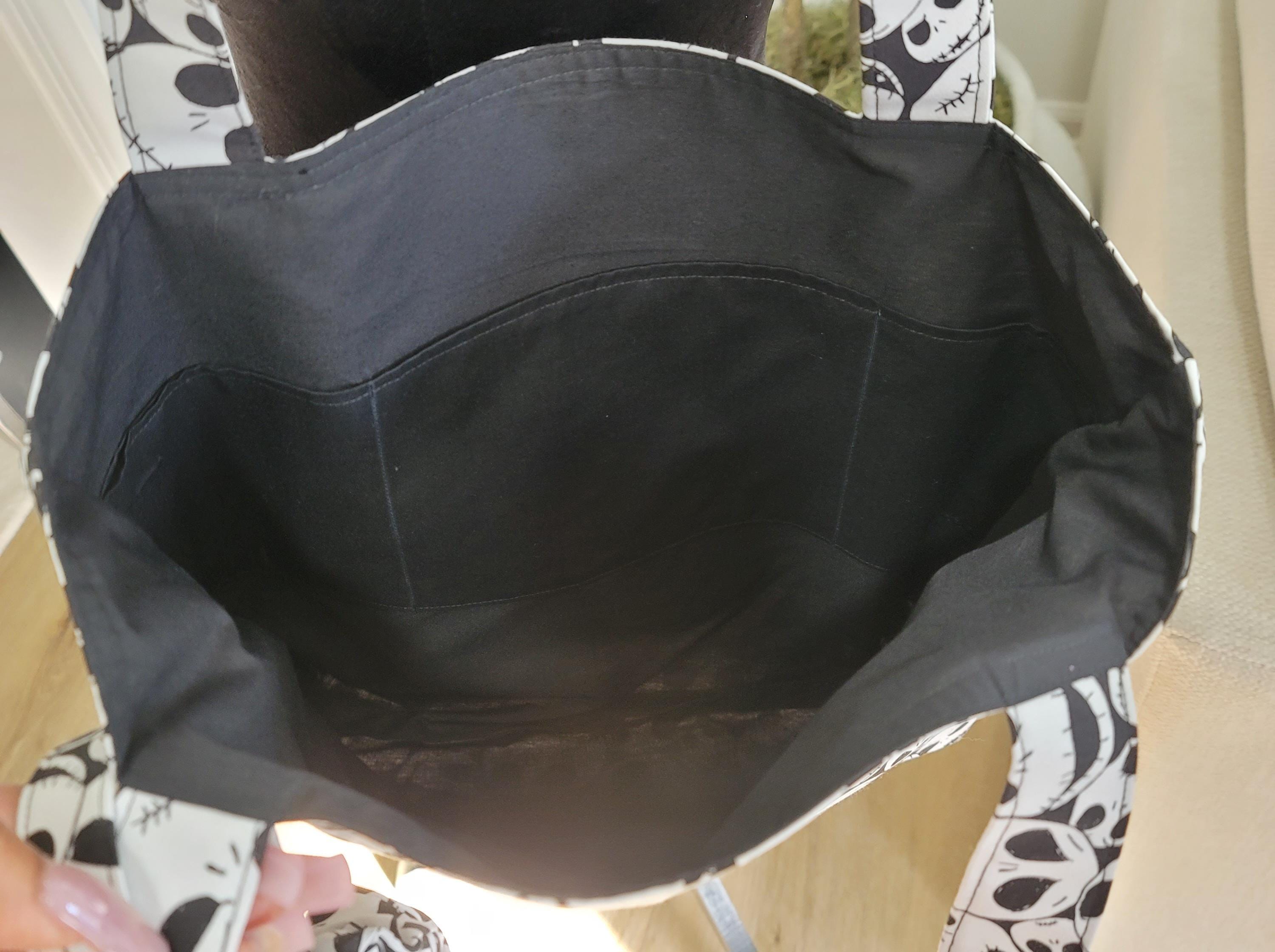 Sewn Tote Bags - The Nightmare Before Christmas & Halloween Tote Bags with Scrunchie Charms