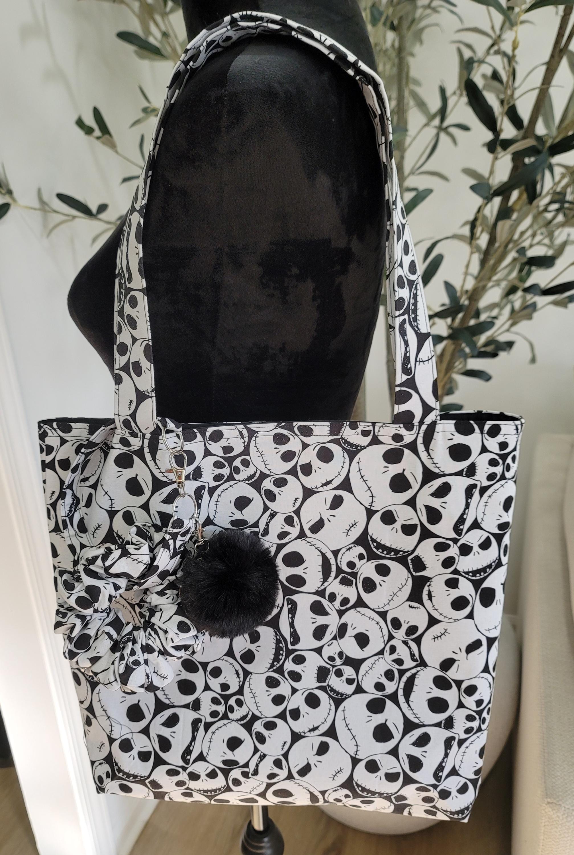 Sewn Tote Bags - The Nightmare Before Christmas & Halloween Tote Bags with Scrunchie Charms