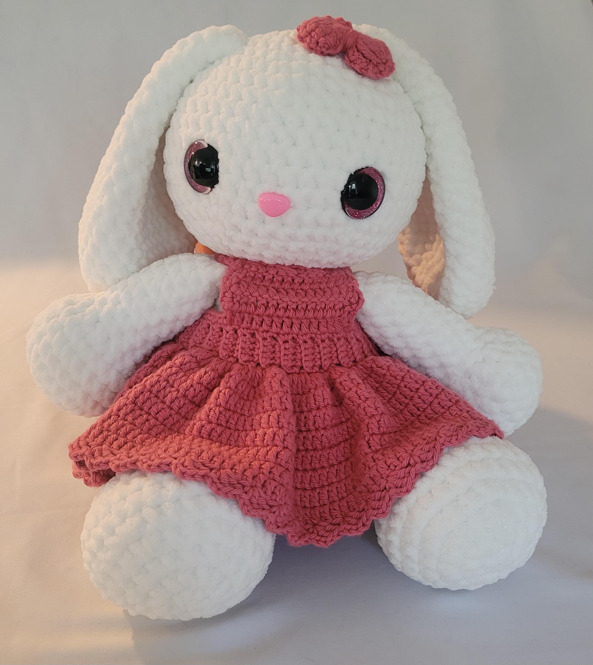 White Bunny with Rose Dress