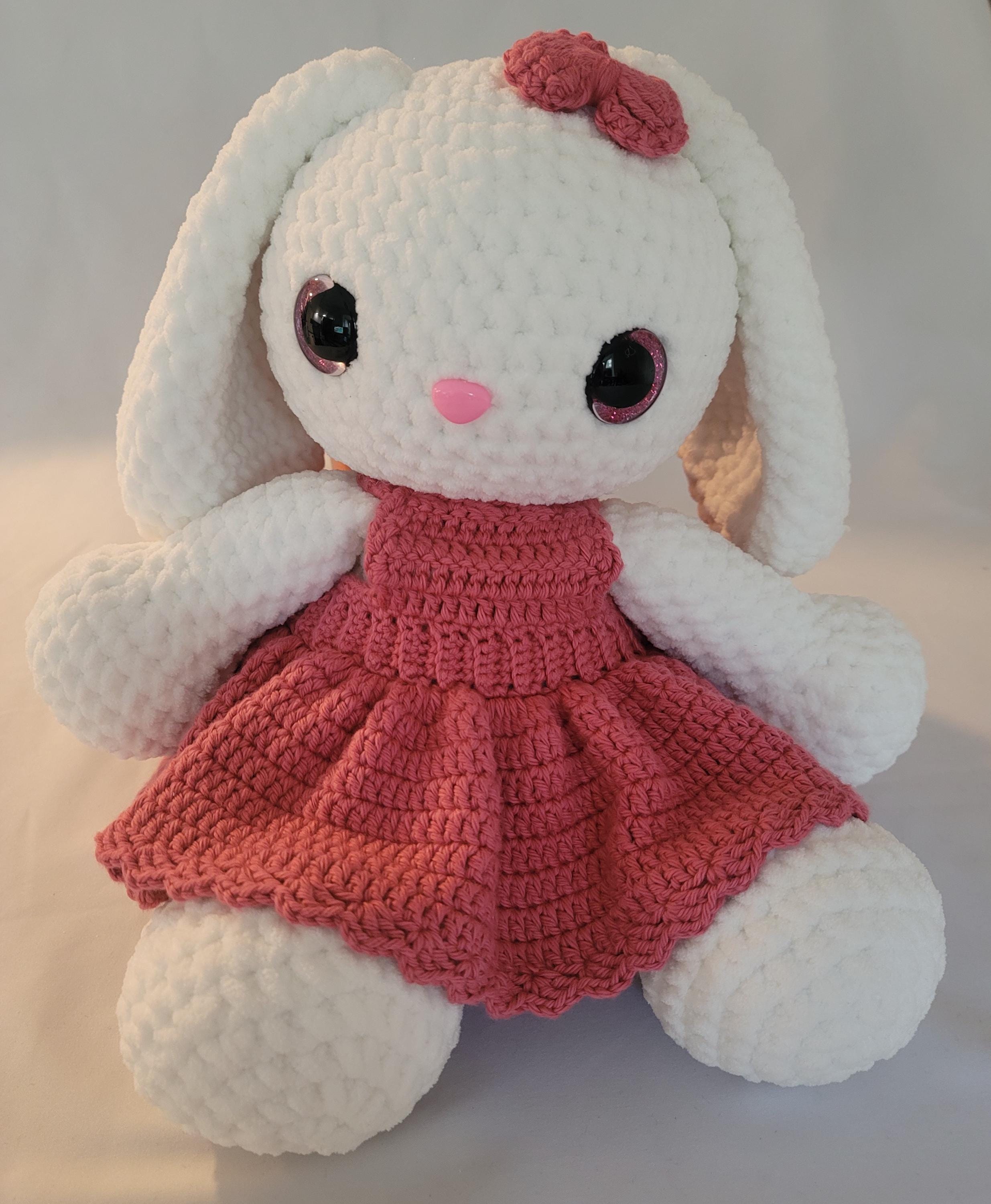 White Bunny with Rose Dress