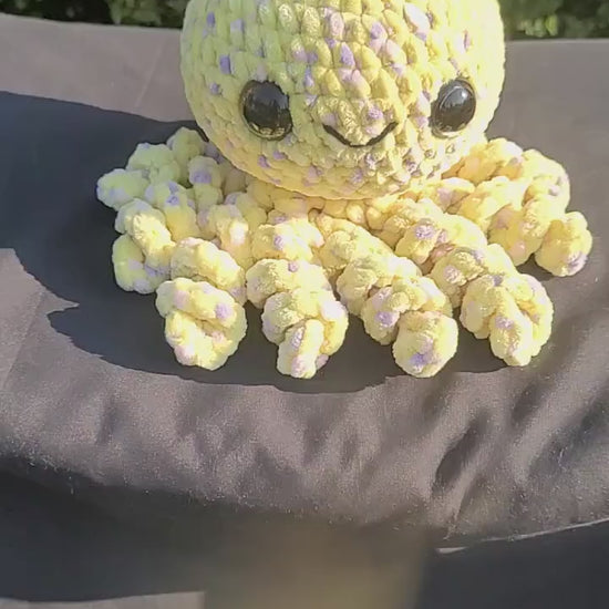 Crochet Octopus Plushie: Handmade Amigurumi Toy - Colors - Yellow, Purple, and Pink