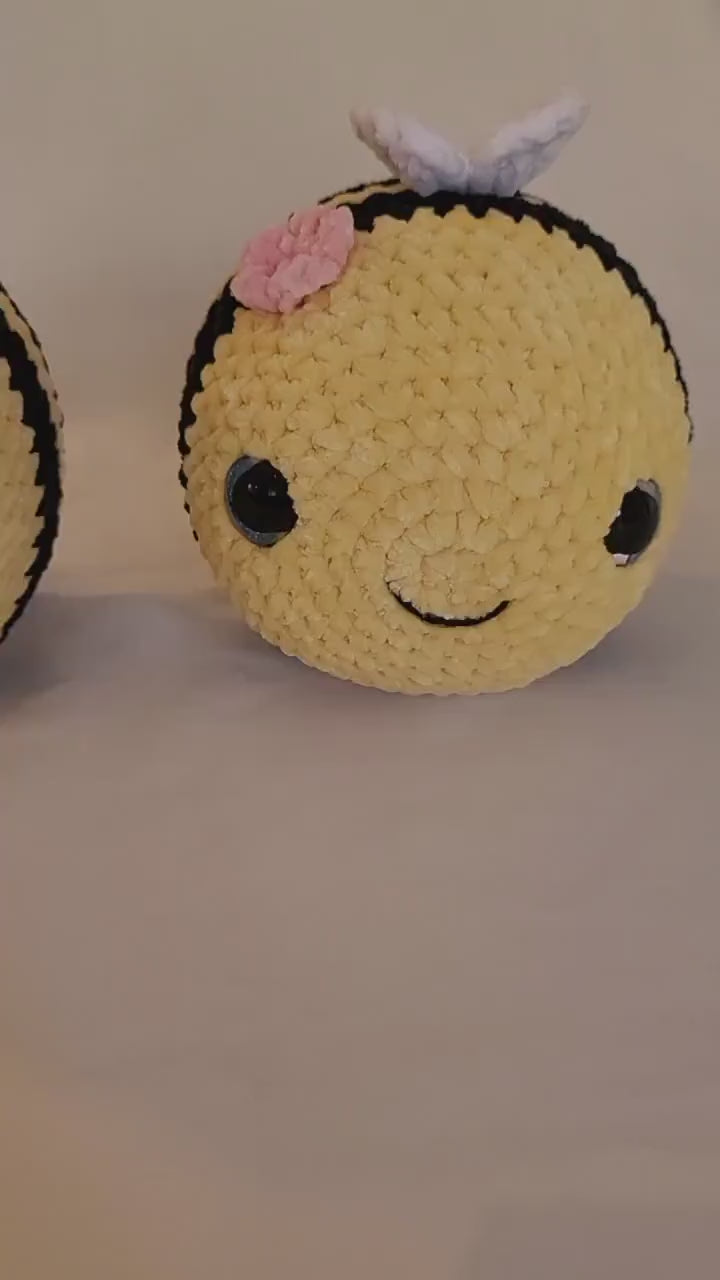 Yellow and Black Bee with Medium White Wings