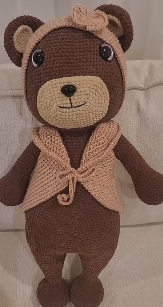 Cute Crochet Brown Bear Plushie