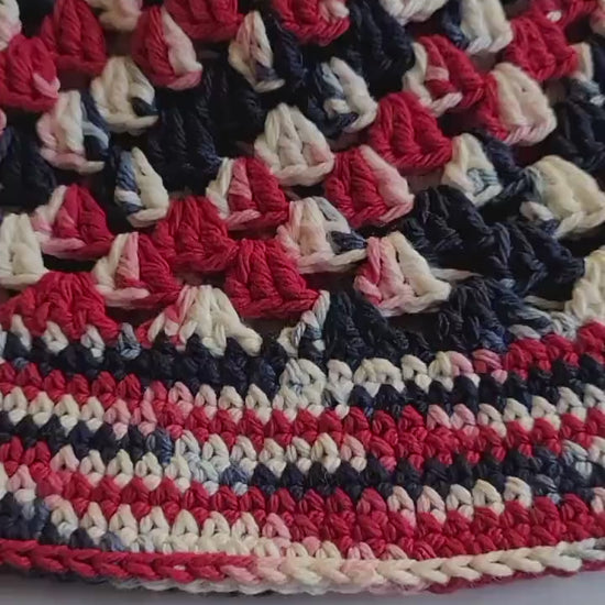Red, White, Blue, and Pink Festive Crochet Hat
