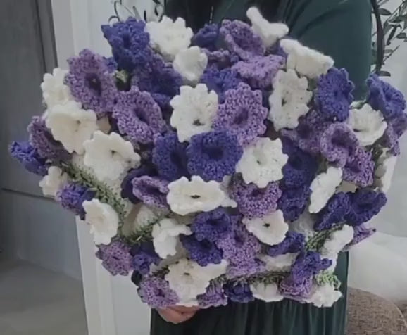 Purple & White Lily Bouquet Blanket