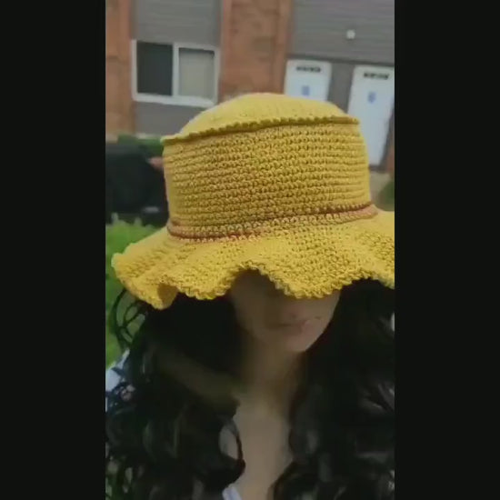Handmade Crochet Bucket Hat in multiple vibrant colors