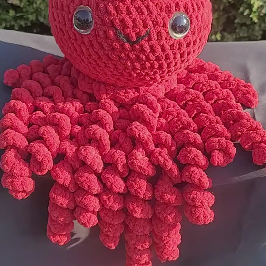 Handmade Red Crochet Jellyfish: Amigurumi Sea Creature